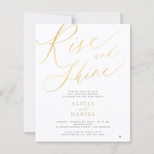 予算の増加と輝きの結婚式のパーティーの招待 (正面)