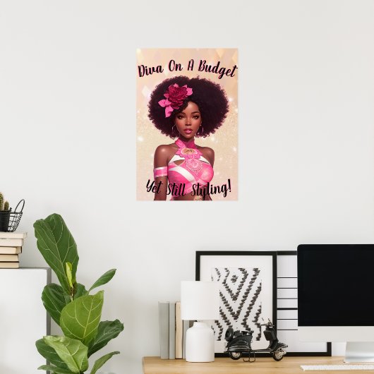 予算の壁アートにディヴァのポスターかわいらし、 ポスター (ホームオフィス)