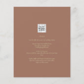 予算の夏のフローラ結婚式の招待QRコードRSVP (裏面)