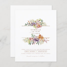 予算の夏のフローラ結婚式の招待QRコードRSVP