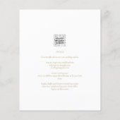 予算の夏のフローラ結婚式の招待QRコードRSVP チラシ (裏面)