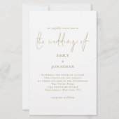 予算の大きな金ゴールドホワイト結婚式招待状 (正面)