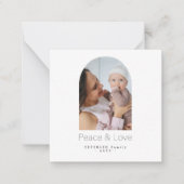 予算の家族の写真の冬の平和と愛の広場 ノートカード (正面)