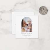 予算の家族の写真の冬の平和と愛の広場 ノートカード (正面/裏面インサイチュ)