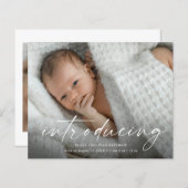 予算の導入ベビー写真サンキューカード (正面/裏面)