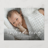 予算の導入ベビー写真サンキューカード (正面)