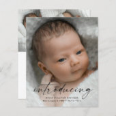 予算の導入ベビー写真サンキューカード (正面/裏面)