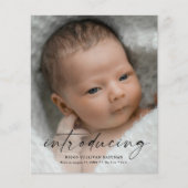 予算の導入ベビー写真サンキューカード (正面)