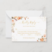 予算の小さいRSVP |金ゴールドテラコッタ秋フローラ ノートカード (正面)