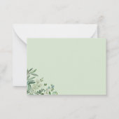 予算の小さいRSVP | Greenery Eucalyptus 葉 ノートカード (裏面)