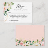 予算の小さな結婚式のRSVP |赤面ピンクの花 ノートカード (正面/裏面)