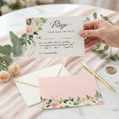 予算の小さな結婚式のRSVP |赤面ピンクの花 ノートカード