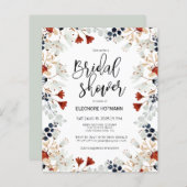 予算の小さな花ブライダルシャワー招待 (正面/裏面)