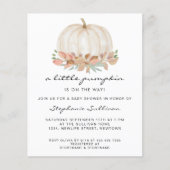 予算の少しカボチャフローラベビーシャワー招待状 (正面)