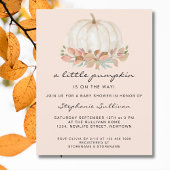 予算の少しカボチャフローラベビーシャワー招待状