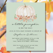 予算の少しカボチャ緑のベビーシャワー招待状