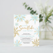予算の少しスノーフレーク赤ちゃんシャワー招待状 (スタンド正面)
