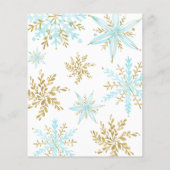 予算の少しスノーフレーク赤ちゃんシャワー招待状 (裏面)