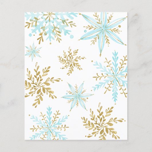 予算の少しスノーフレーク赤ちゃんシャワー招待状 (裏面)
