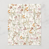 予算の少しワイルドフラワーベビーシャワー招待状 (裏面)