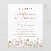 予算の少しワイルドフラワーベビーシャワー招待状 (正面)