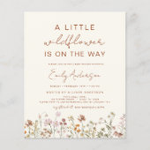 予算の少しワイルドフラワーベビーシャワー招待状 (正面)