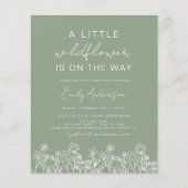予算の少しワイルドフラワーベビーシャワー招待状 チラシ (正面)