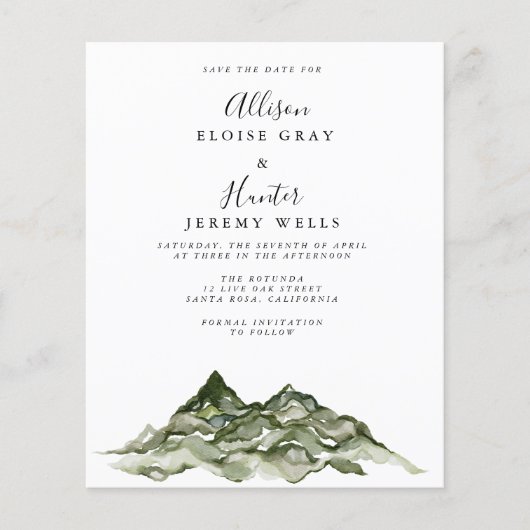 予算の山の日付フライヤーを保存 チラシ (正面)