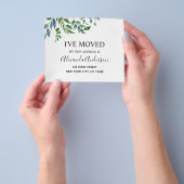 予算の引っ越しお知らせ 春のグリーン チラシ (手)