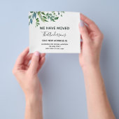 予算の引っ越しお知らせ 春のグリーン チラシ (手)