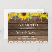 予算の引っ越しのお知らせ 素朴なひまわり材 ポストカード (正面/裏面)