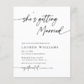 予算の彼女が結婚するブライダルシャワー招待状 (正面)