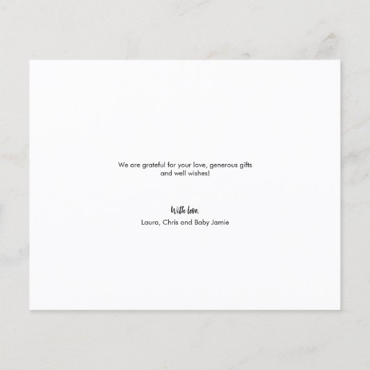 予算の愛と写真感謝していコラージュ赤ちゃんシャワー (裏面)