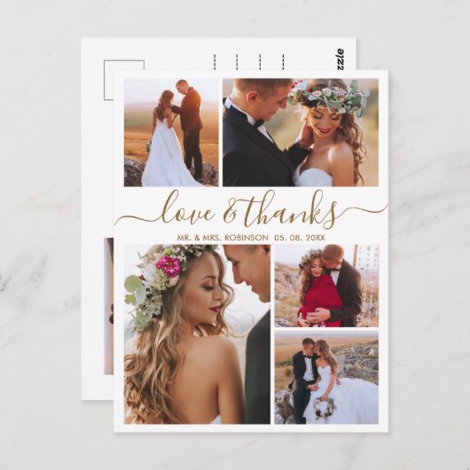 予算の愛と感謝していコラージュの結婚感謝 ポストカード (正面/裏面)