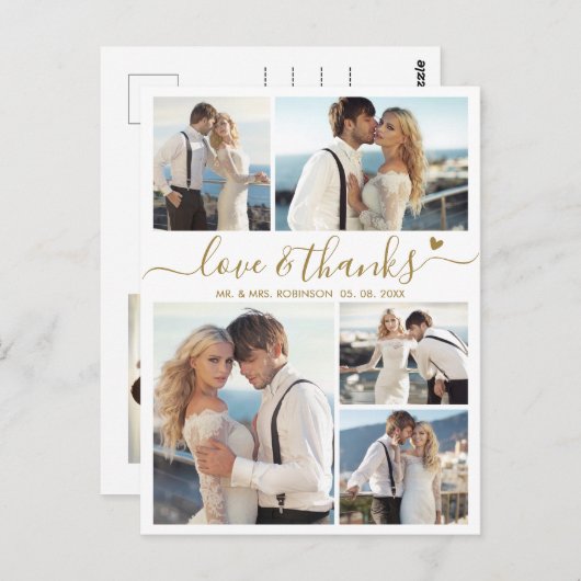 予算の愛と感謝してい写真の結婚ありがとう ポストカード (正面/裏面)