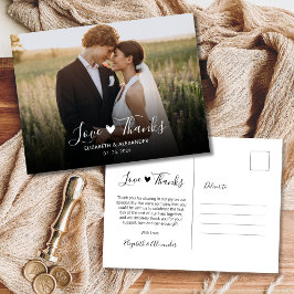予算の愛と感謝してい写真の結婚ありがとう ポストカード