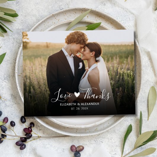 予算の愛と感謝してい写真の結婚ありがとう ポストカード