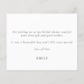 予算の愛と感謝してい将来のミセスブライダルシャワー (裏面)