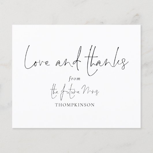 予算の愛と感謝してい将来のミセスブライダルシャワー (正面)