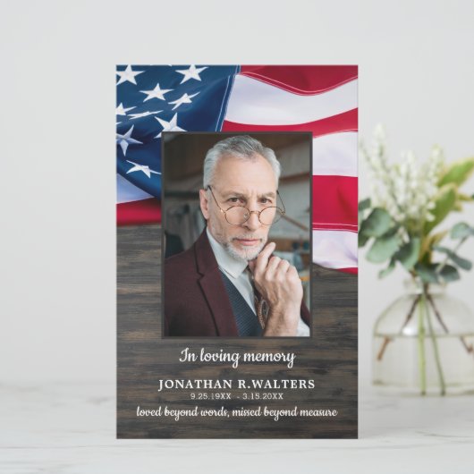 予算の愛国的なサービス命令の葬儀プログラム (スタンド正面)