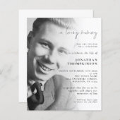 予算の愛情のメモリ写真のランチョン招待状 (正面/裏面)