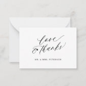 予算の愛感謝していの結婚シンプルの感謝していスクリプト ノートカード (正面)