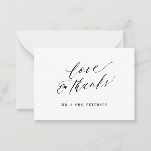 予算の愛感謝していの結婚シンプルの感謝していスクリプト ノートカード (正面)