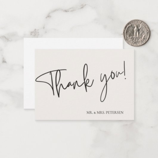 予算の愛感謝していの結婚シンプルの感謝していスクリプト ノートカード (正面/裏面インサイチュ)