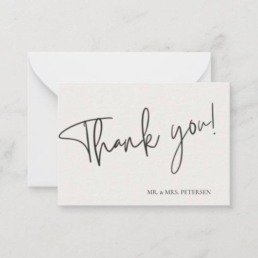 予算の愛感謝していの結婚シンプルの感謝していスクリプト ノートカード (正面)