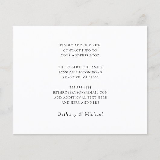 予算の新しいアドレス水の色メールボックス移動カード (裏面)