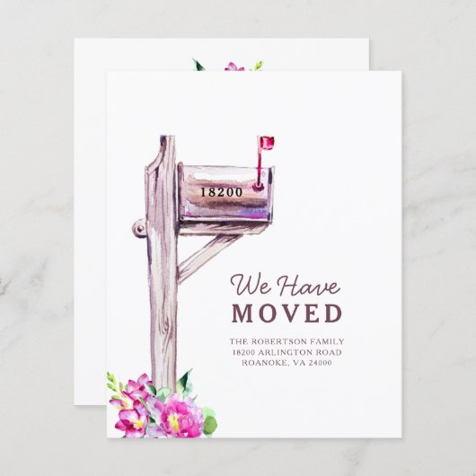 予算の新しいアドレス水の色メールボックス移動カード (正面/裏面)