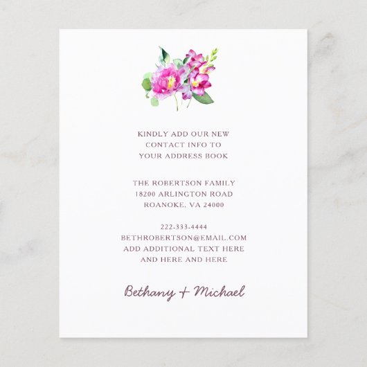 予算の新しいアドレス水の色メールボックス移動カード (裏面)