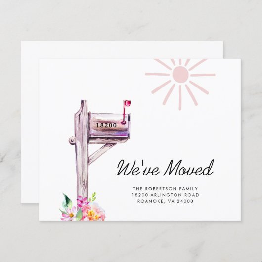 予算の新しいアドレス水の色メールボックス移動カード (正面/裏面)