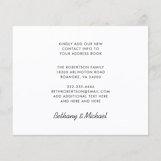 予算の新しいアドレス水の色メールボックス移動カード (裏面)